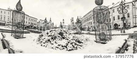 SNP square in Banska Bystrica, Slovakia, colorless 37957776