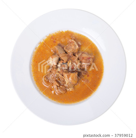 Roast chicken with gravy. 37959012