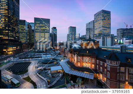 Tokyo railway station highrise building in Japan. Tokyo railway station highrise building in Japan. 37959165