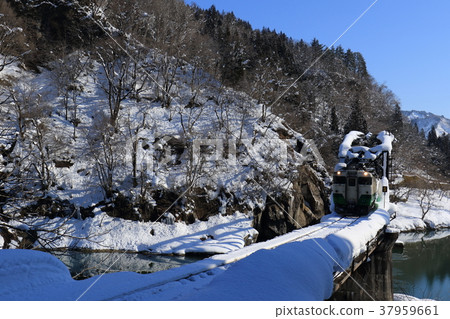 Tadami line which runs the fourth Tadami River bridge Tadami line which runs the fourth Tadami River bridge 37959661