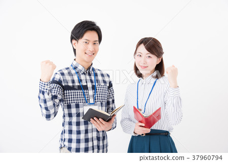 Casual business man and woman Casual business man and woman 37960794