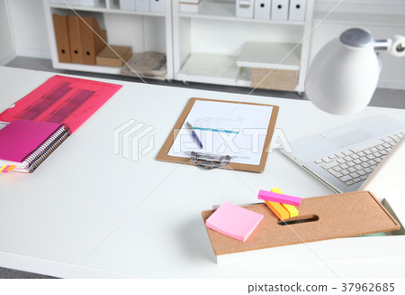 Modern office interior with tables, chairs Modern office interior with tables, chairs 37962685