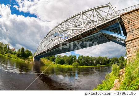 First in Russia steel arch bridge on river Msta First in Russia steel arch bridge on river Msta 37963190