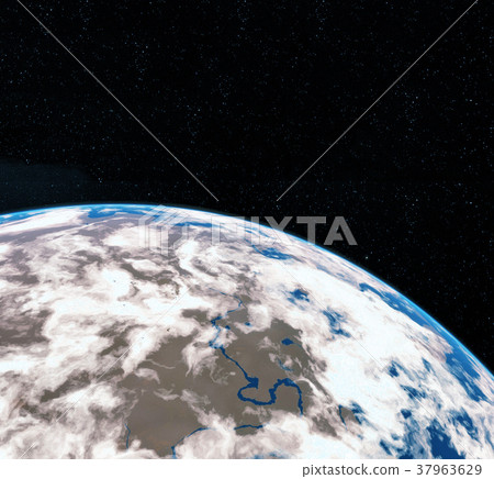 3D Rendering World Globe from Space. Earth. View 37963629