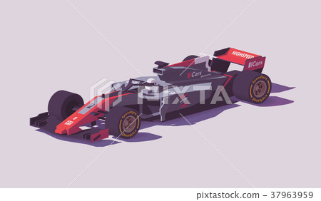 Vector low poly formula racing car 37963959