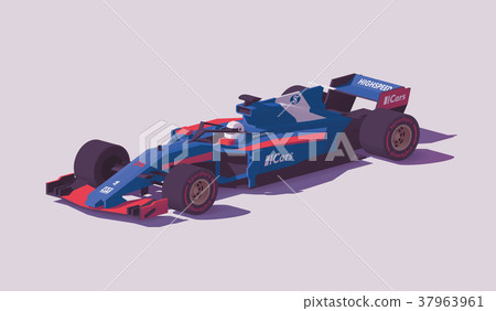 Vector low poly formula racing car 37963961