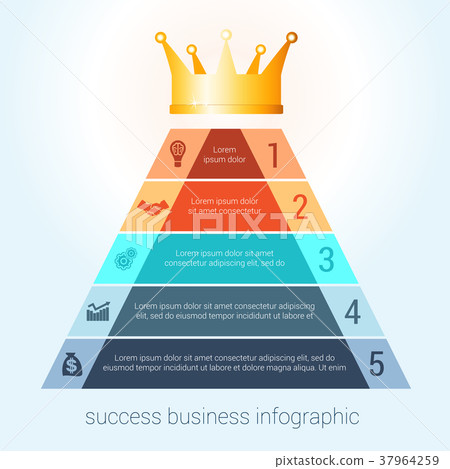 Infographic success business template for 5 steps. 37964259