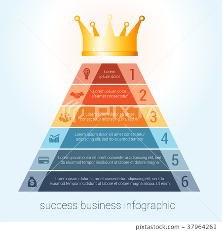 Infographic success business template for 6 steps. 37964261