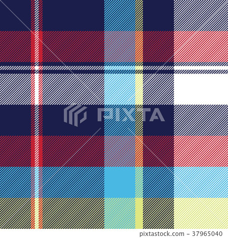 Blue check seamless pattern fabric textile 37965040
