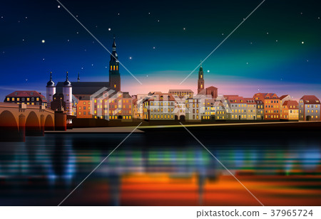 Panoramic view of medieval town in Germany 37965724