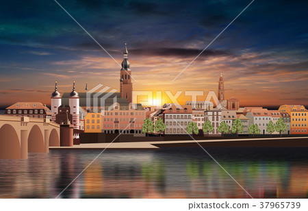 Panoramic view of medieval town in Germany 37965739