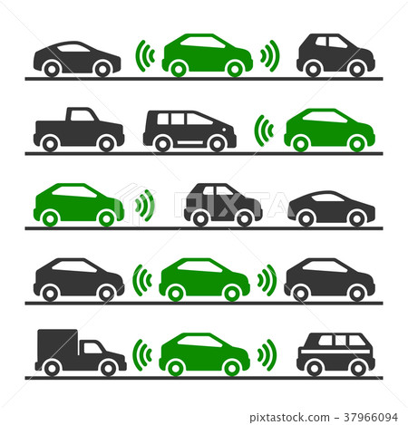 Smart Car with Sensors and Radars on the Road Smart Car with Sensors and Radars on the Road 37966094