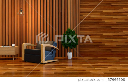 3D rendering of interior modern living room  37966608