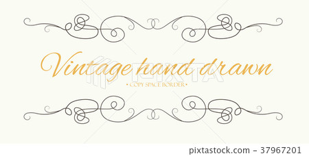 Vector hand drawn flourish text divider design Vector hand drawn flourish text divider design 37967201