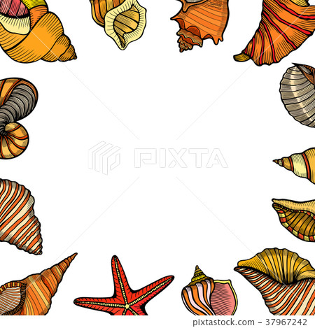 Vintage seafood frame vector illustration. Vintage seafood frame vector illustration. 37967242