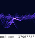 Particles background. Fractal waves digital area 37967727