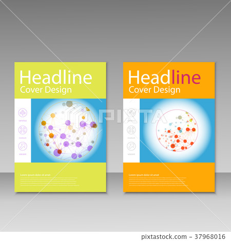 Molecule design brochure template. Science vector Molecule design brochure template. Science vector 37968016