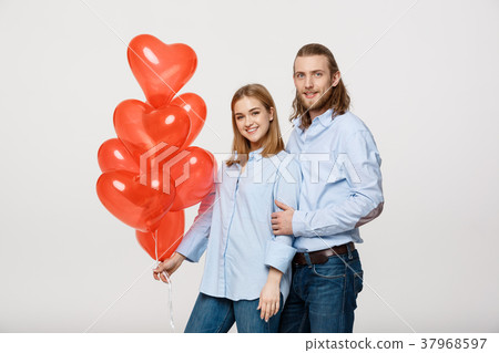Portrait of young fashionable caucasian couple Portrait of young fashionable caucasian couple 37968597