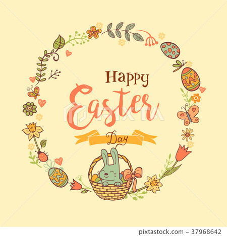 Cute Easter festive frame Cute Easter festive frame 37968642