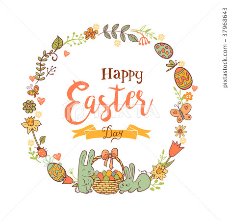 Cute Easter festive frame 37968643