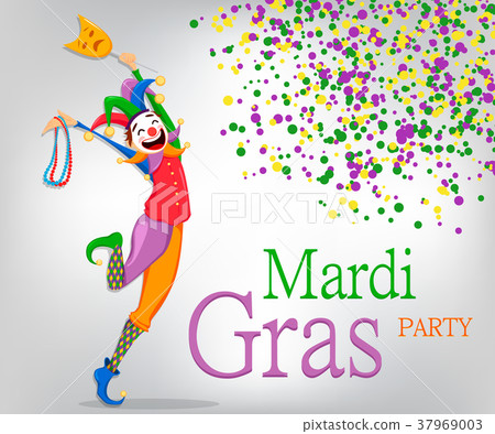 Mardi Gras jester in a mask Mardi Gras jester in a mask 37969003