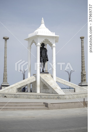 The Mahatma Gandhi's monument, Pondicherry, India The Mahatma Gandhi's monument, Pondicherry, India 37969737