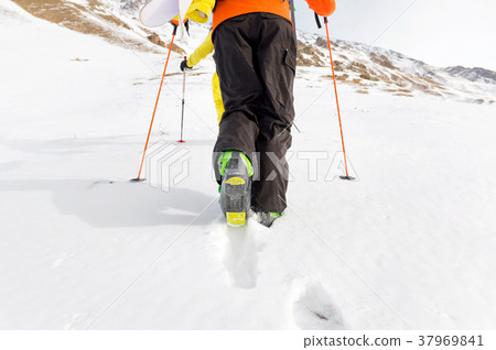 Close-up of the legs of a group going uphill 37969841