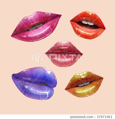 Colorful lips set 37971461