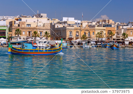 Malta. Marsaxlokk. Traditional fishing boats. 37973975
