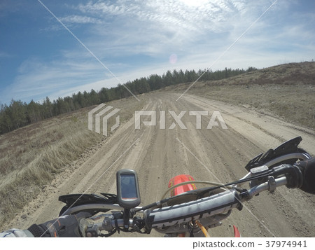 Motocross journey with dirt bike high in the 37974941