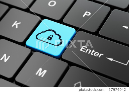 Cloud computing concept: Cloud With Padlock on 37974942