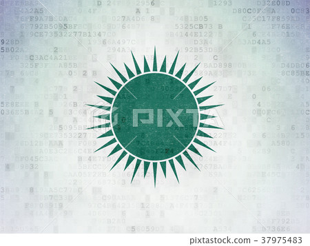 Tourism concept: Sun on Digital Data Paper Tourism concept: Sun on Digital Data Paper 37975483