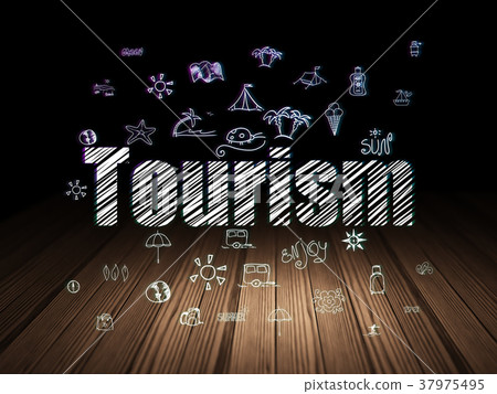 Vacation concept: Tourism in grunge dark room Vacation concept: Tourism in grunge dark room 37975495