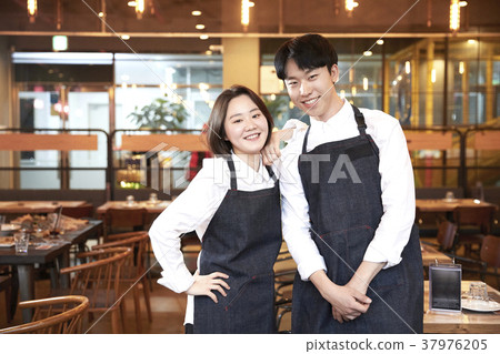 餐廳，服務員，女服務員，職業，韓國人 37976205