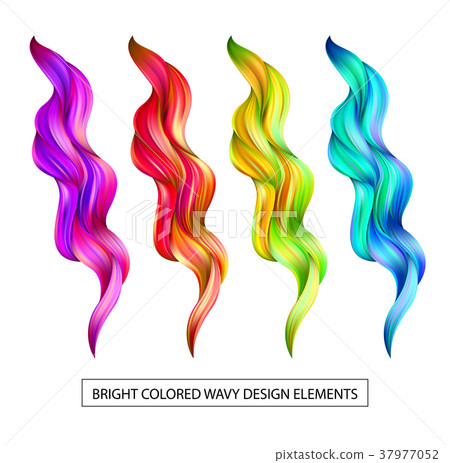 Set abstract colorful wave flow design elements Set abstract colorful wave flow design elements 37977052