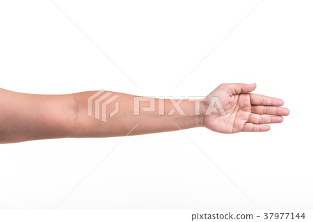 Human hand showing gestures or sign isolated on white 37977144