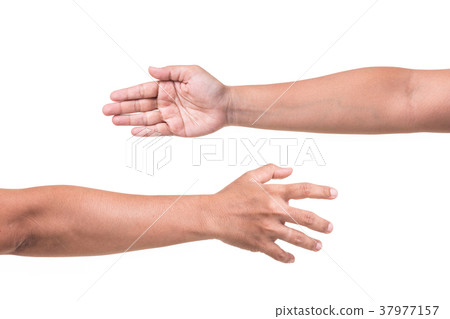 Human hand showing gestures or sign isolated on white Human hand showing gestures or sign isolated on white 37977157