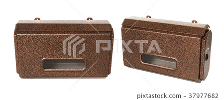 New brown metal mailbox isolated on white New brown metal mailbox isolated on white 37977682