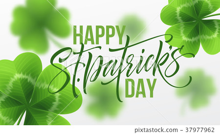Happy Saint Patricks Day greeting lettering on 37977962