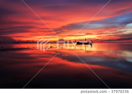 Beautiful sunset and reflection of sea at Samui island 37978336