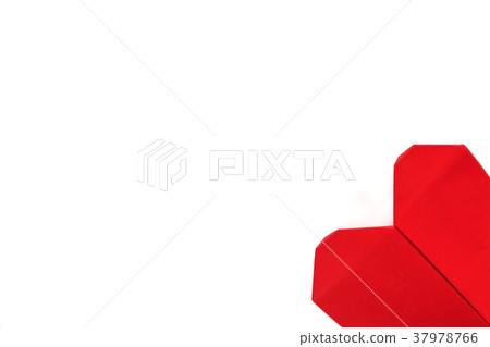 Red heart paper origami on white background Red heart paper origami on white background 37978766