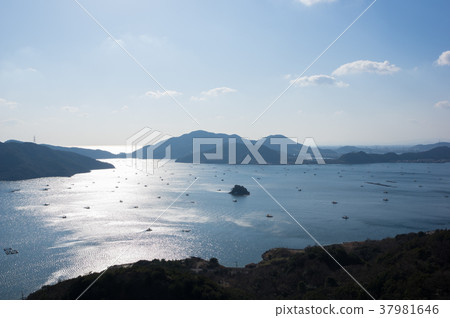 Uchino Sea from the vicinity of Shikatami Observatory, Naruto City, Tokushima Kii Channel 37981646
