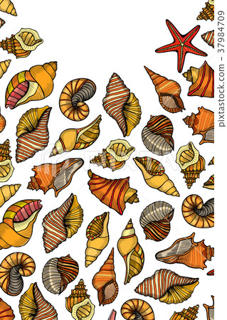 Vintage seafood frame vector illustration. 37984709