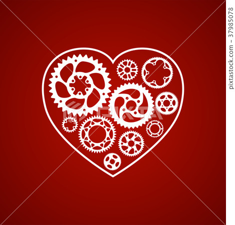 White silhouette valentine heart postcard. - Stock Illustration ...