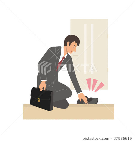 Businessman illustration which arranges shoes 37986619