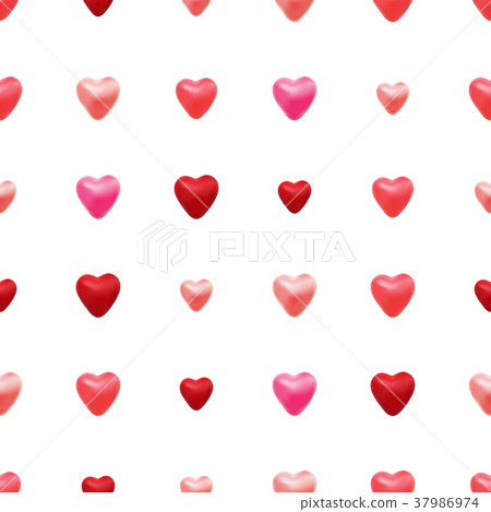 Seamless pattern made 3d hearts Seamless pattern made 3d hearts 37986974
