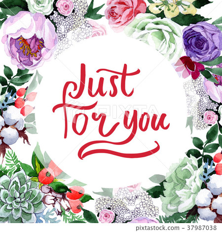 Bouquet flower frame in a watercolor style. Bouquet flower frame in a watercolor style. 37987038