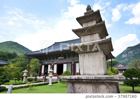 Unmunsa寺Daungbongjeon（寶藏835），Unmunsa三層寶塔（寶藏678），Unmunsa寺，Unmunsan，青島，Gyeongbuk 37987160