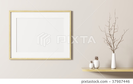 Shelf and frame 3d rendering Shelf and frame 3d rendering 37987446