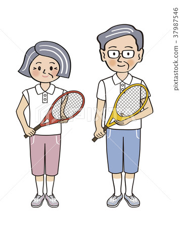 Senior couple tennis 1 Senior couple tennis 1 37987546